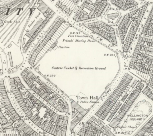 Hastings - Central Cricket Ground : Map credit National Library of Scotland